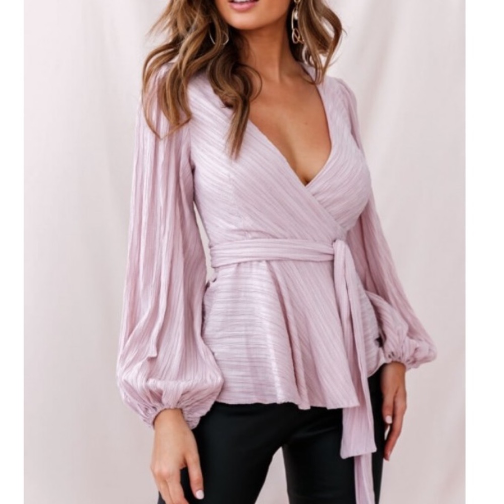 Pink wrap top